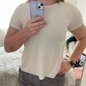 lulu lemon fun white shirt